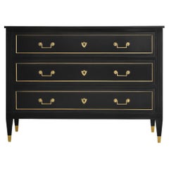 Louis XVI Black Painted Dresser