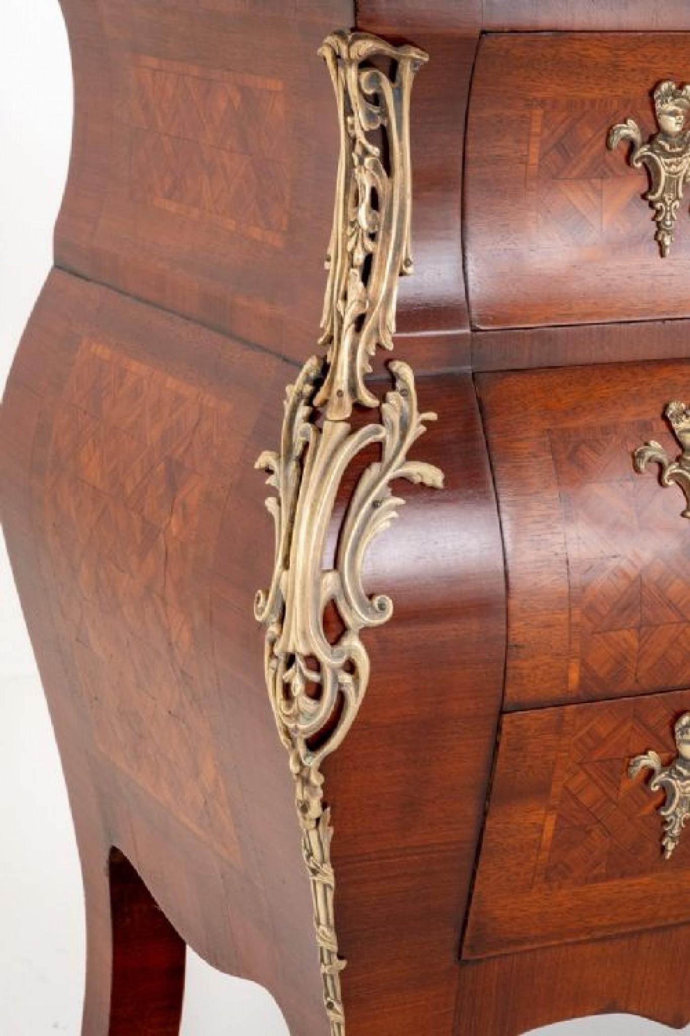 Early 20th Century Louis XVI Bombe Commode Antique French Chest Drawers 1900 For Sale