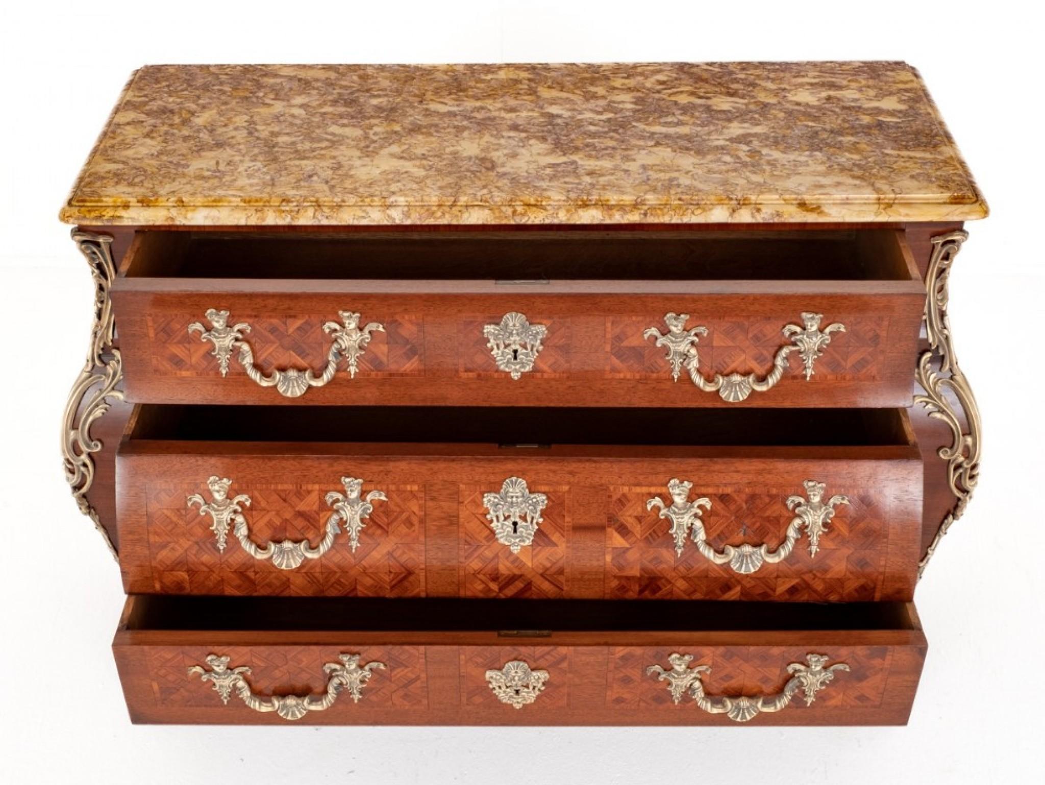 Commode Luigi XVI Bombe Antique French Cassettiera 1900 in vendita 1