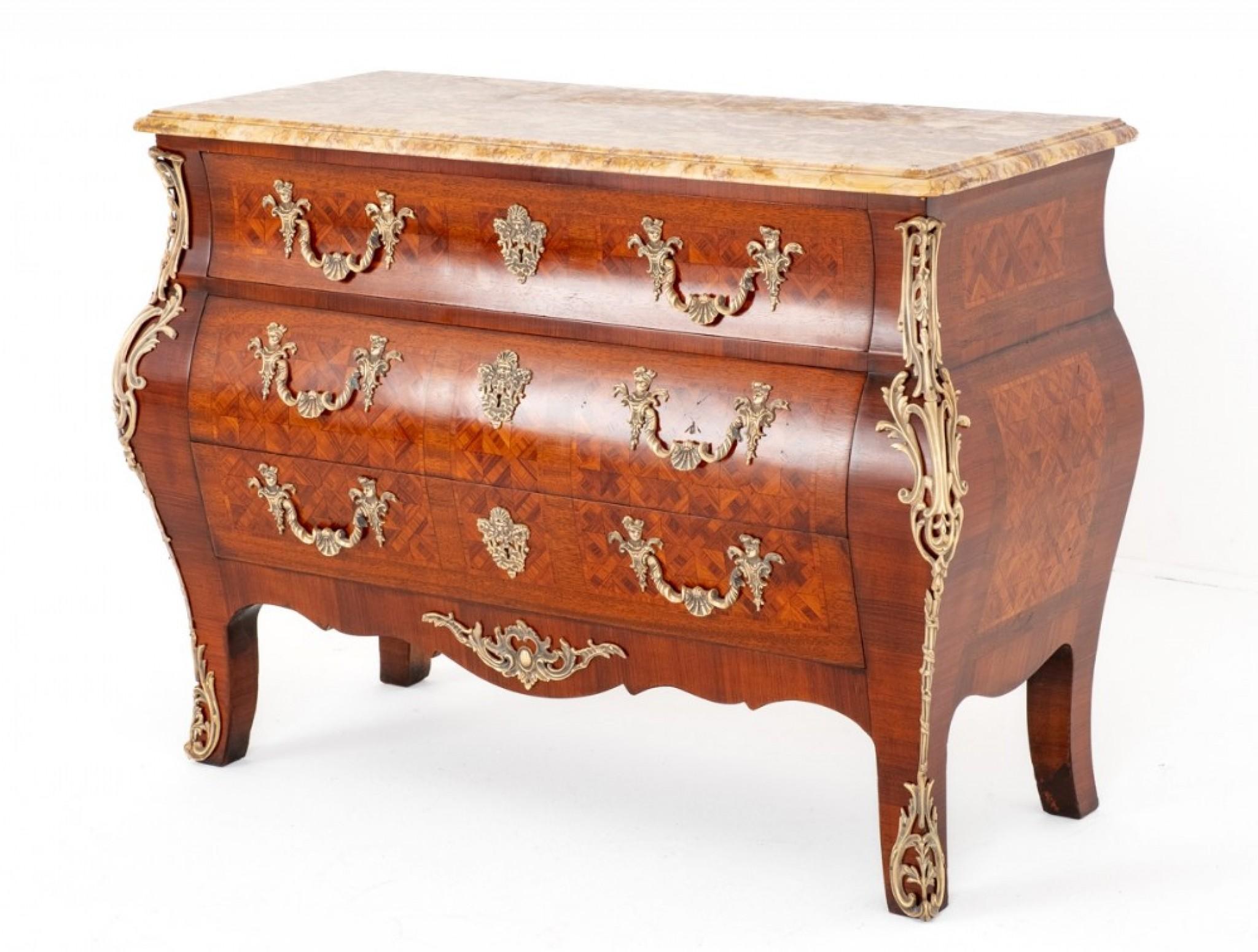 Louis XVI Bombe Commode Antique French Chest Drawers 1900 For Sale 3