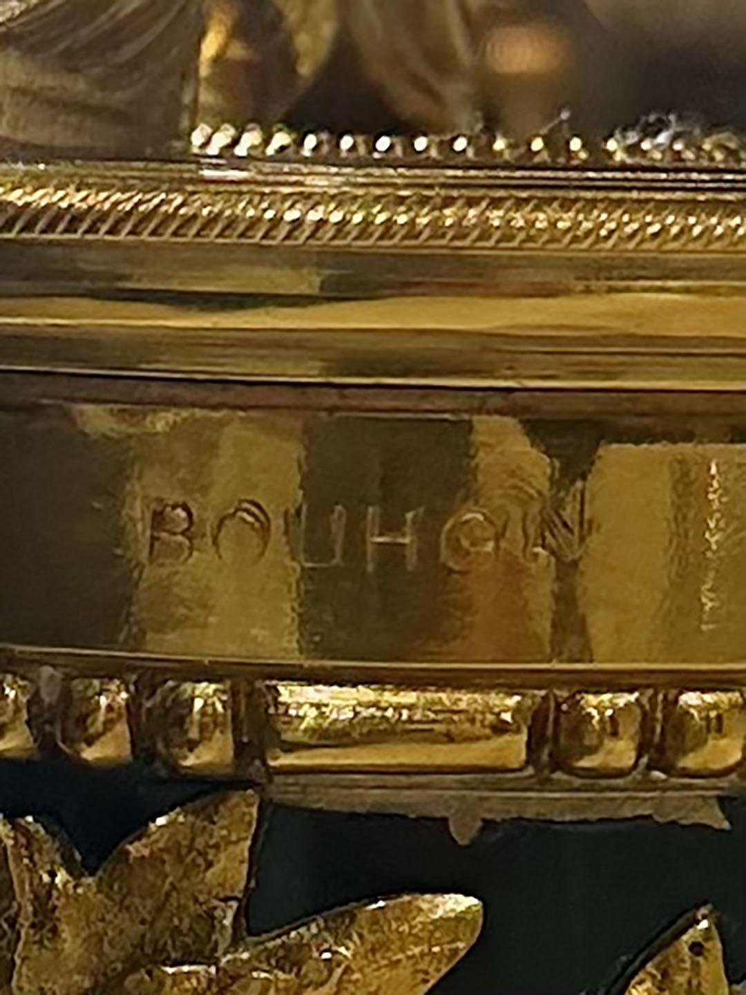Late 19th Century Louis XVI Bouhon Freres Bronze Chenets For Sale