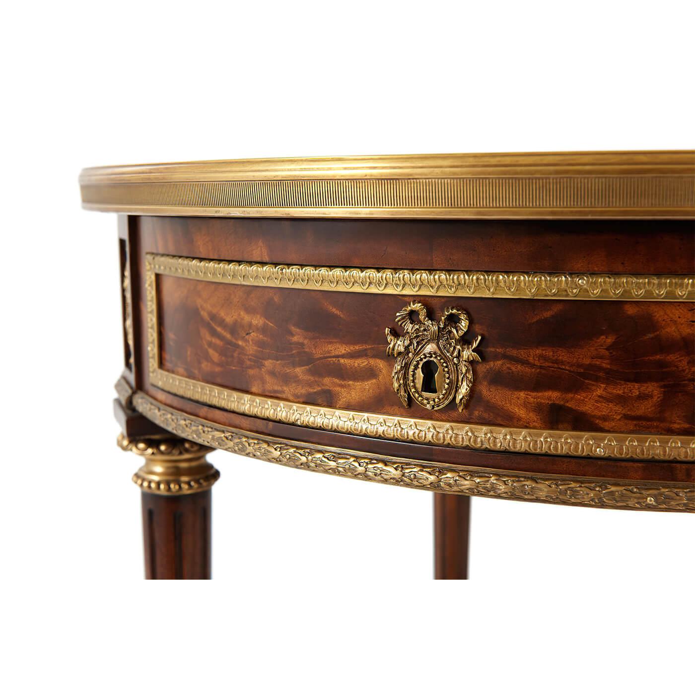 Brass Louis XVI Bouillotte Lamp Table For Sale