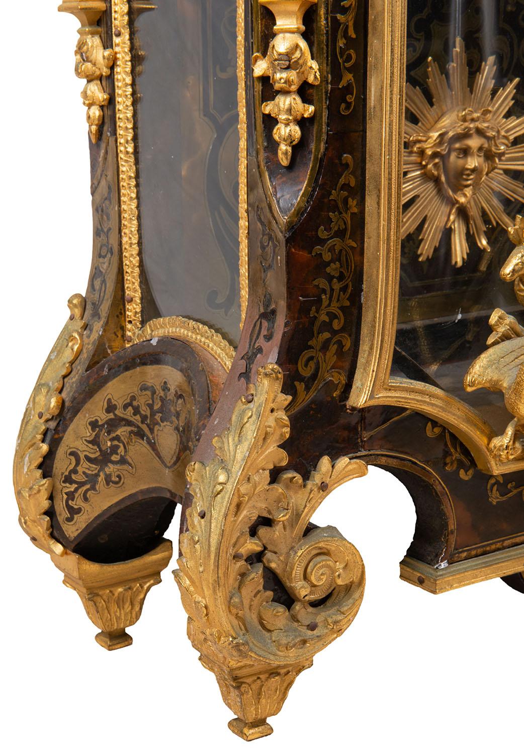 Louis XVI Boulle mantel clock, 19th Century. For Sale 4