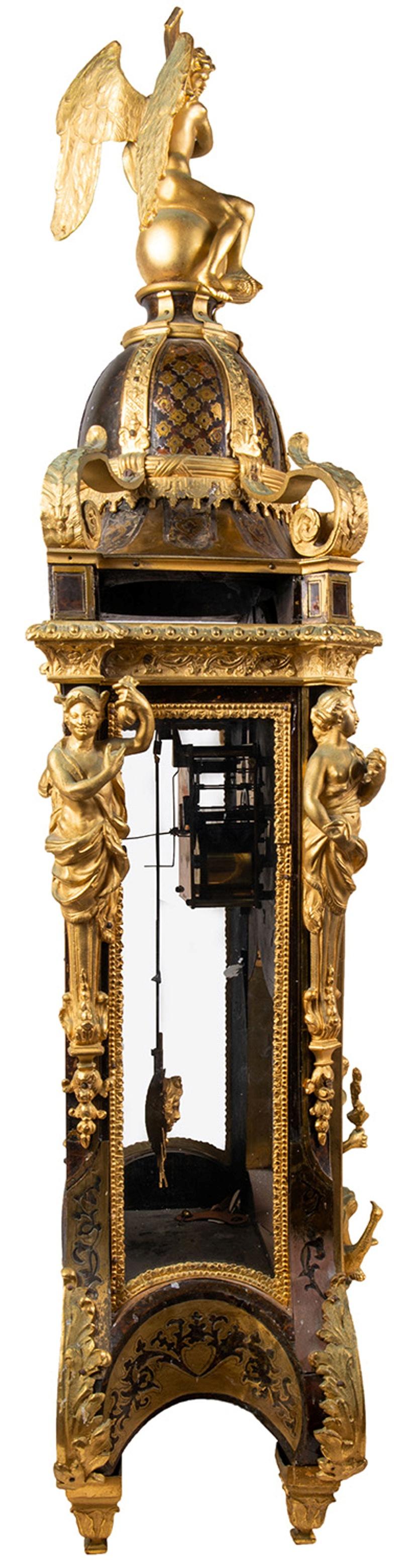 Louis XVI Boulle mantel clock, 19th Century. For Sale 6