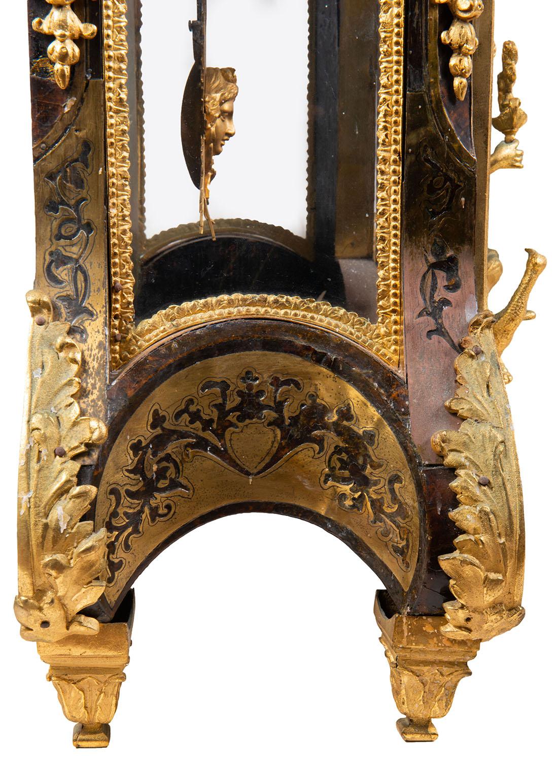 Louis XVI Boulle mantel clock, 19th Century. For Sale 7