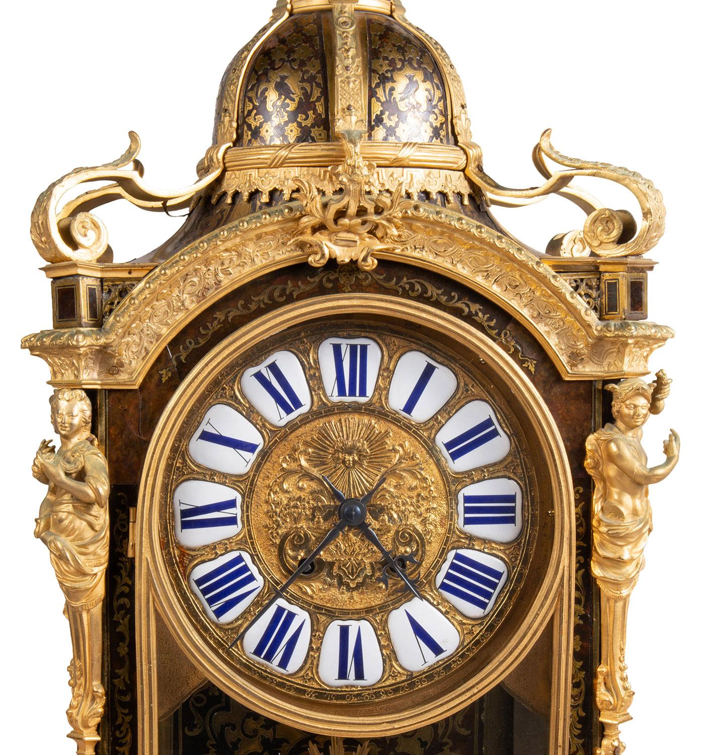 Louis XIV Louis XVI Boulle mantel clock, 19th Century. For Sale