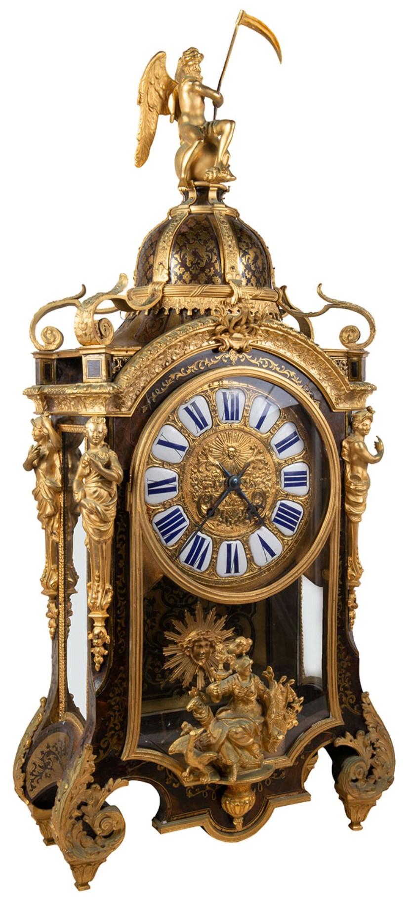 Louis XVI Boulle mantel clock, 19th Century. For Sale 1