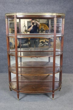 Louis XVI Brass 3 Shelf Brass Open Vitrine Bookcase