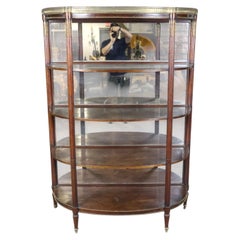 Louis XVI Brass 3 Shelf Brass Open Vitrine Bookcase