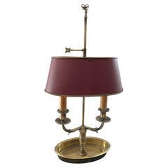 Louis XVI Brass Bouillotte Table Lamp Attributed to Maison Charles, France 1960