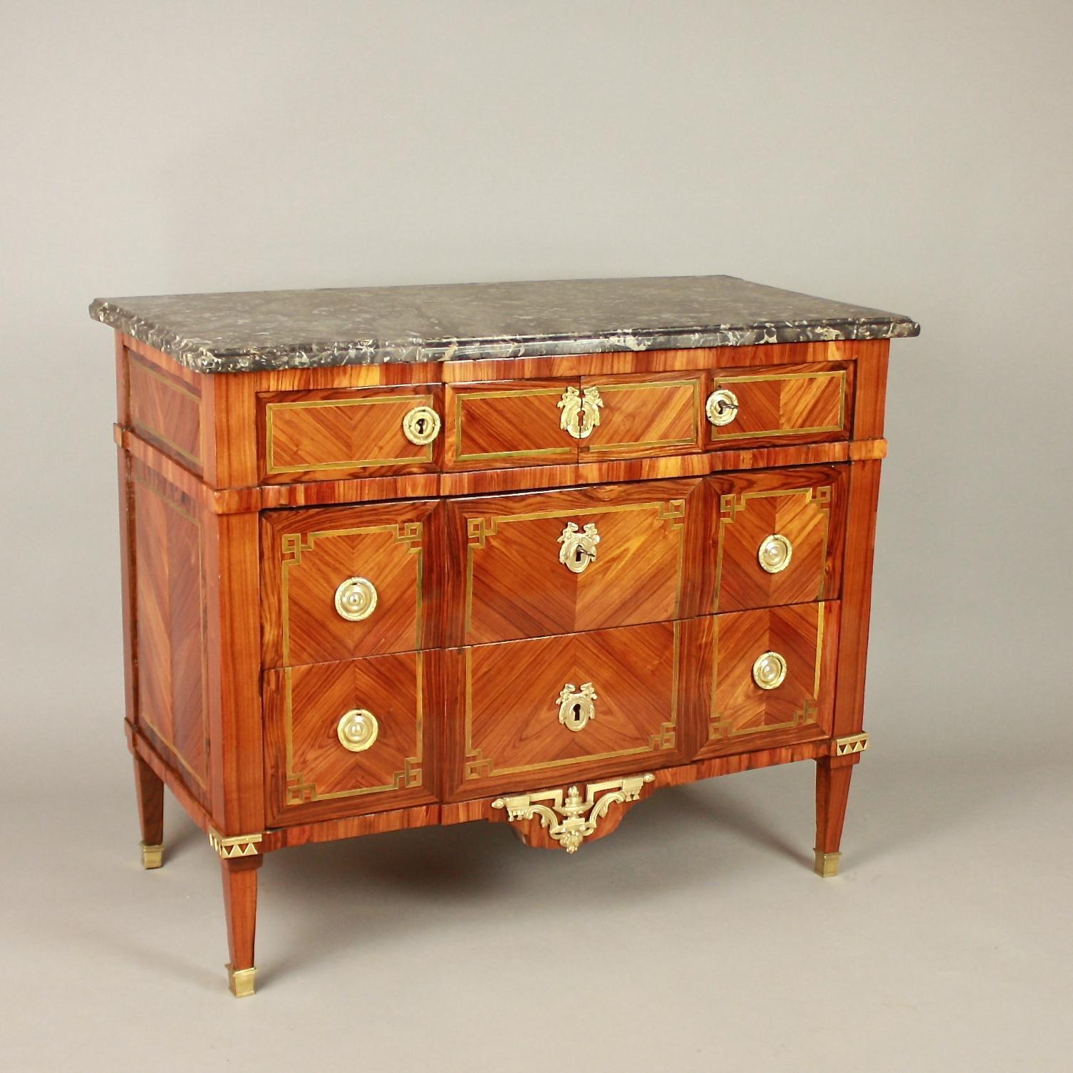 Bronze 18th Century French Louis XVI Breakfront Commode, circa 1770, stamped by FCFranc