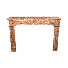 Antique French Alep Breccia Marble Mantel