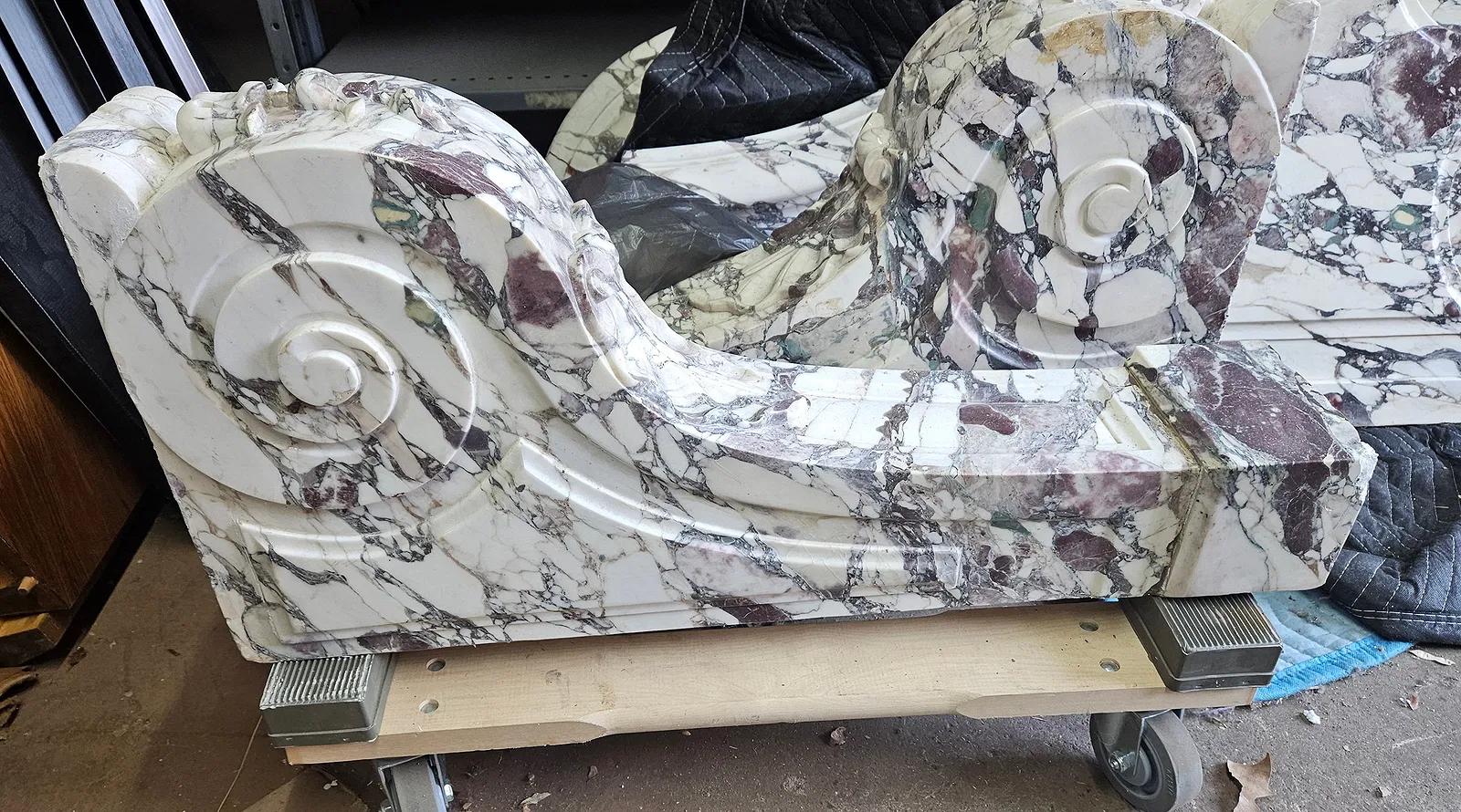 French Louis XVI Breche Violette Marble Console For Sale