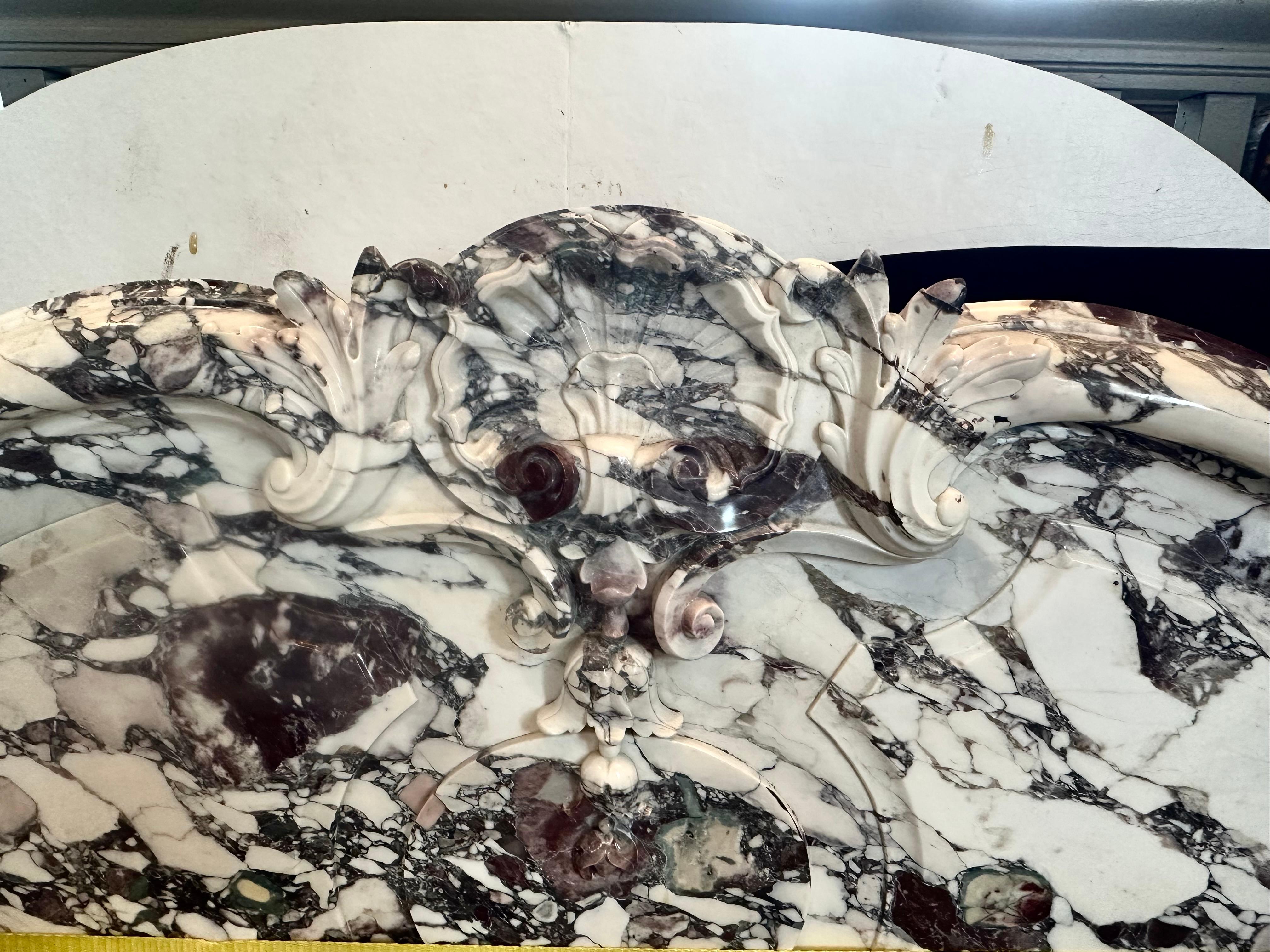 19th Century Louis XVI Breche Violette Marble Console For Sale