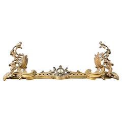Louis XVI Bronze Adjustable Fireplace Fender