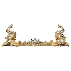 Louis XVI Bronze Adjustable Fireplace Fender