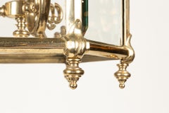 Louis XVI Bronze and Bevelled Glass Lantern, Italian Mid 20th Century