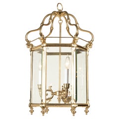 Lanterne Louis XVI en bronze et verre biseauté, Italie Milieu du XXe siècle