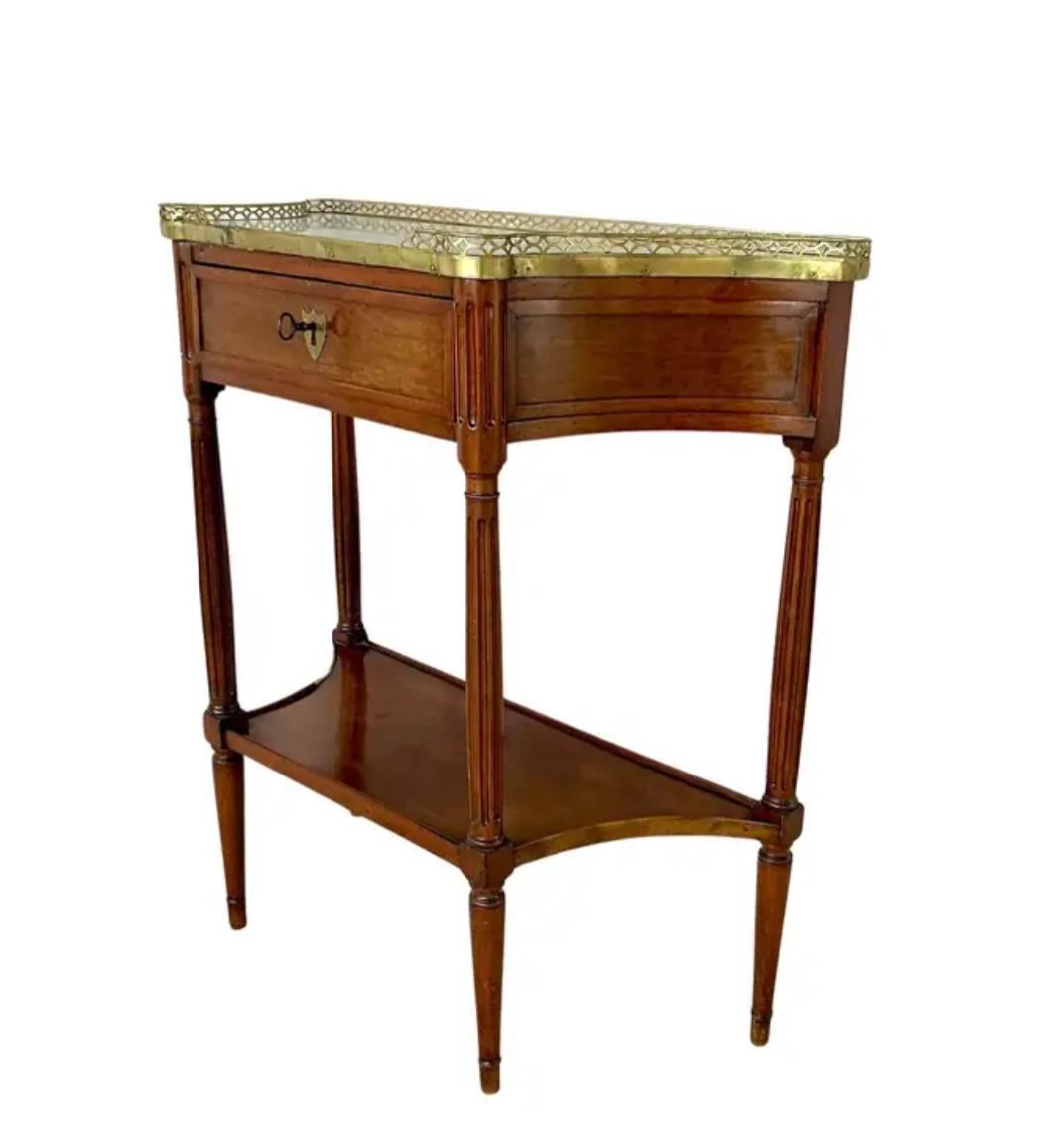 Louis XVI Bronze Mounted Marble Top Console Dessert Server For Sale 7