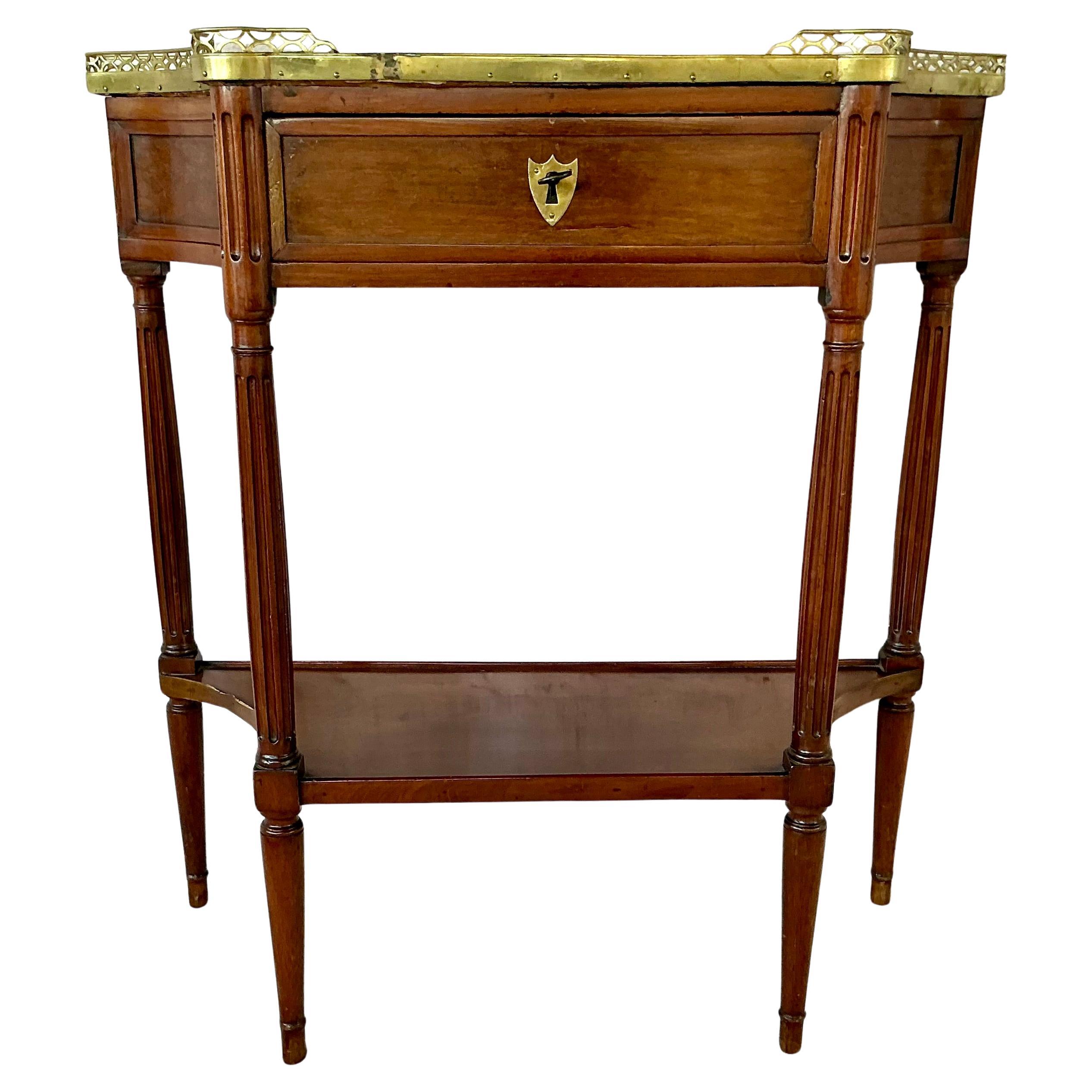 French Louis XVI Bronze Mounted Marble Top Console Dessert Server For Sale