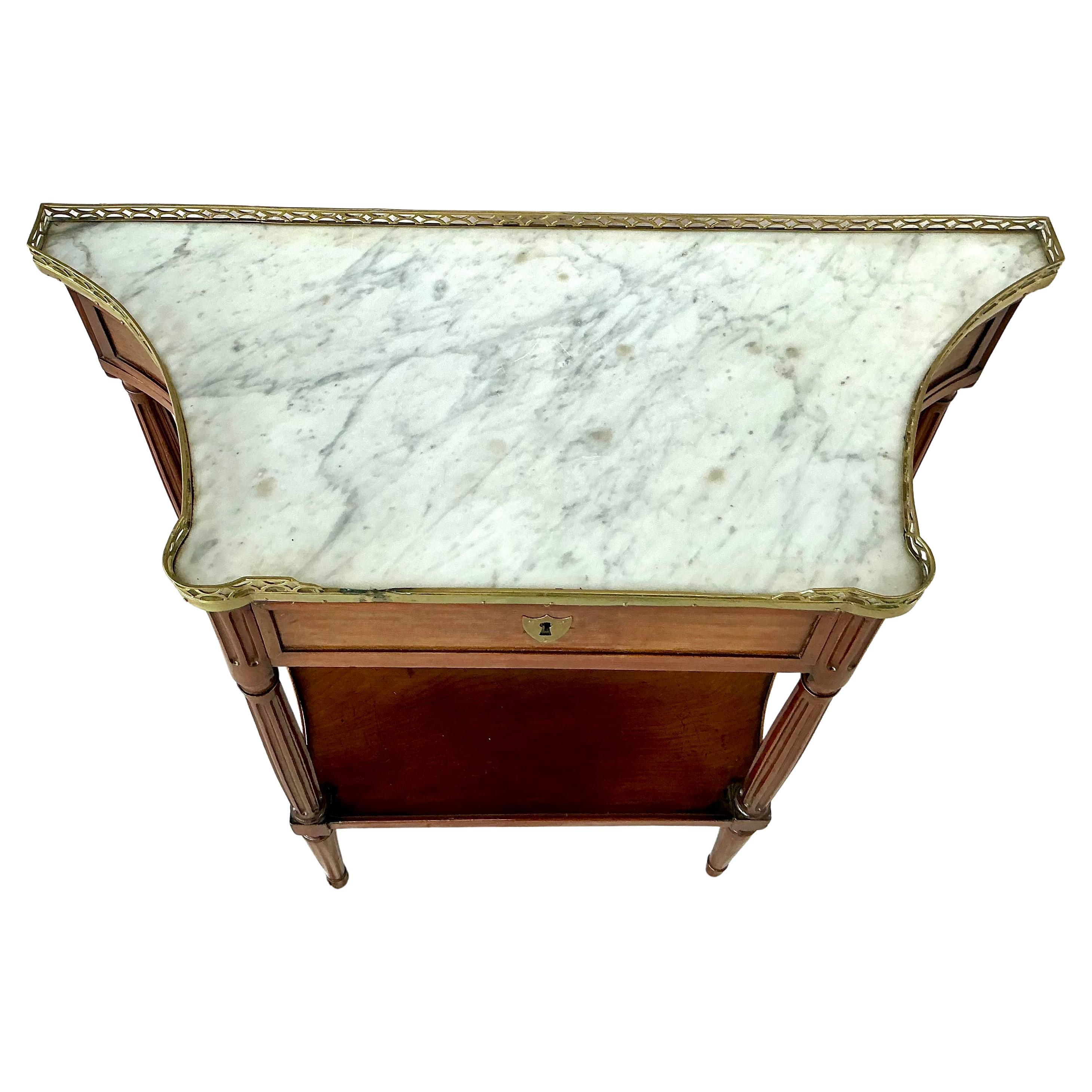Louis XVI Bronze Mounted Marble Top Console Dessert Server In Good Condition For Sale In Bradenton, FL