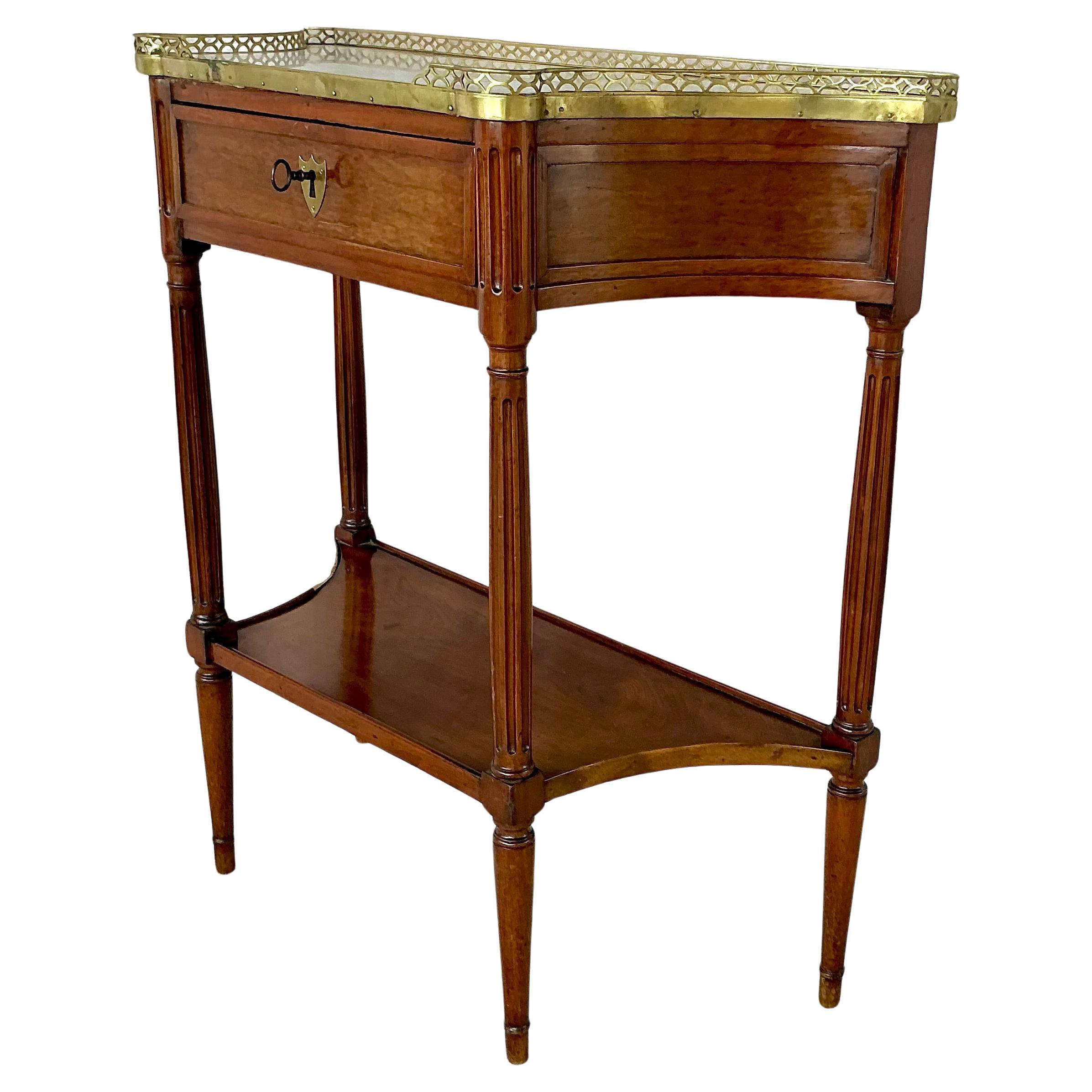 Louis XVI Bronze Mounted Marble Top Console Dessert Server For Sale