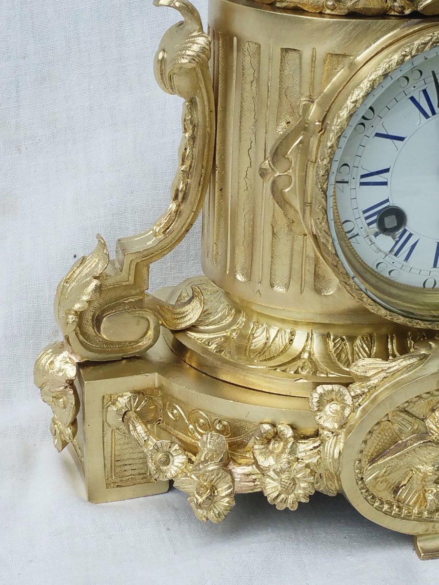 French Louis XVI Bronze Table Pendulum Clock France, 19th Century