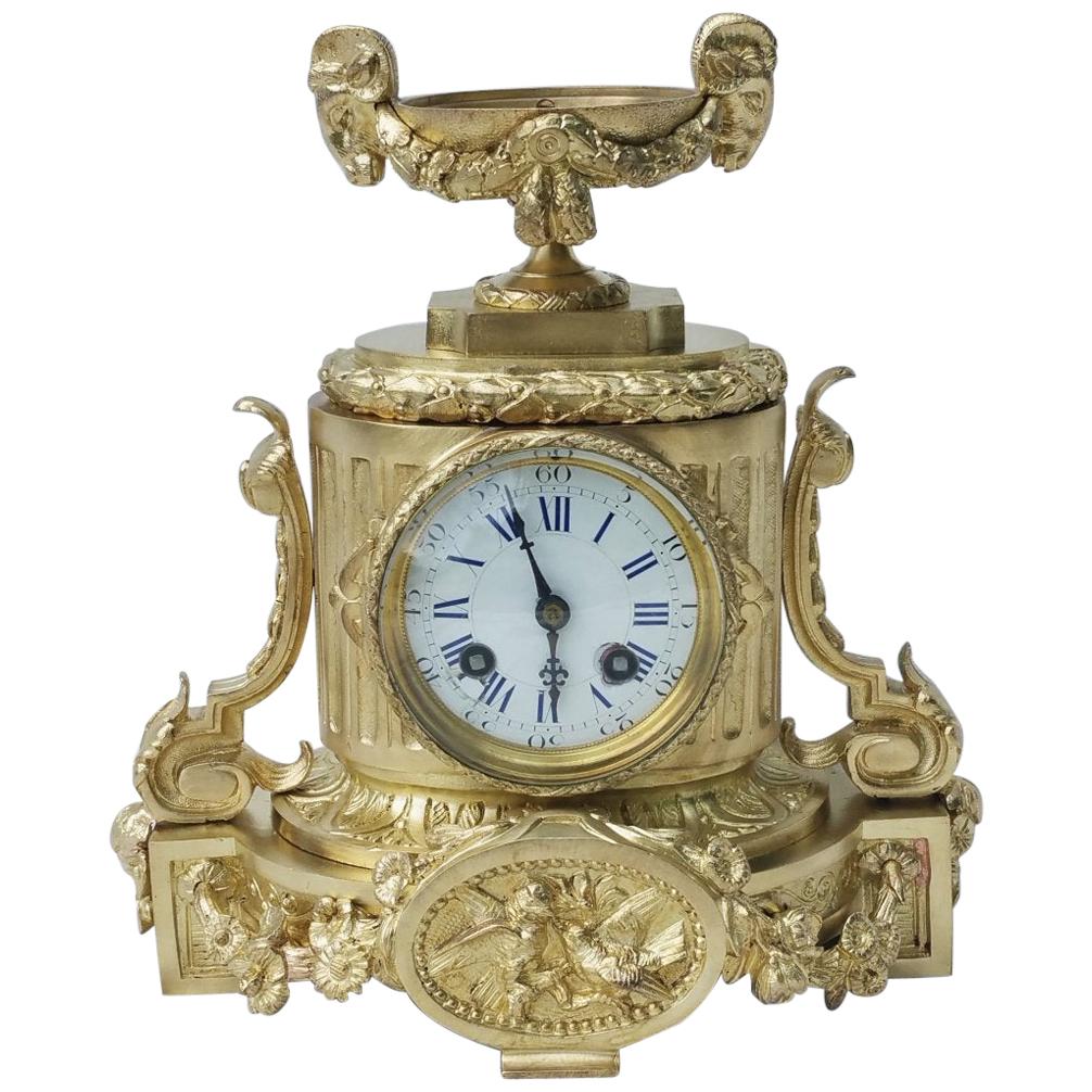 Louis XVI Bronze Table Pendulum Clock France, 19th Century