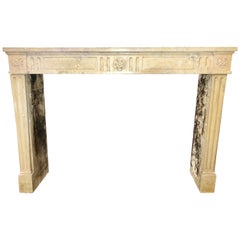 Louis XVI Burgundy Limestone Mantel