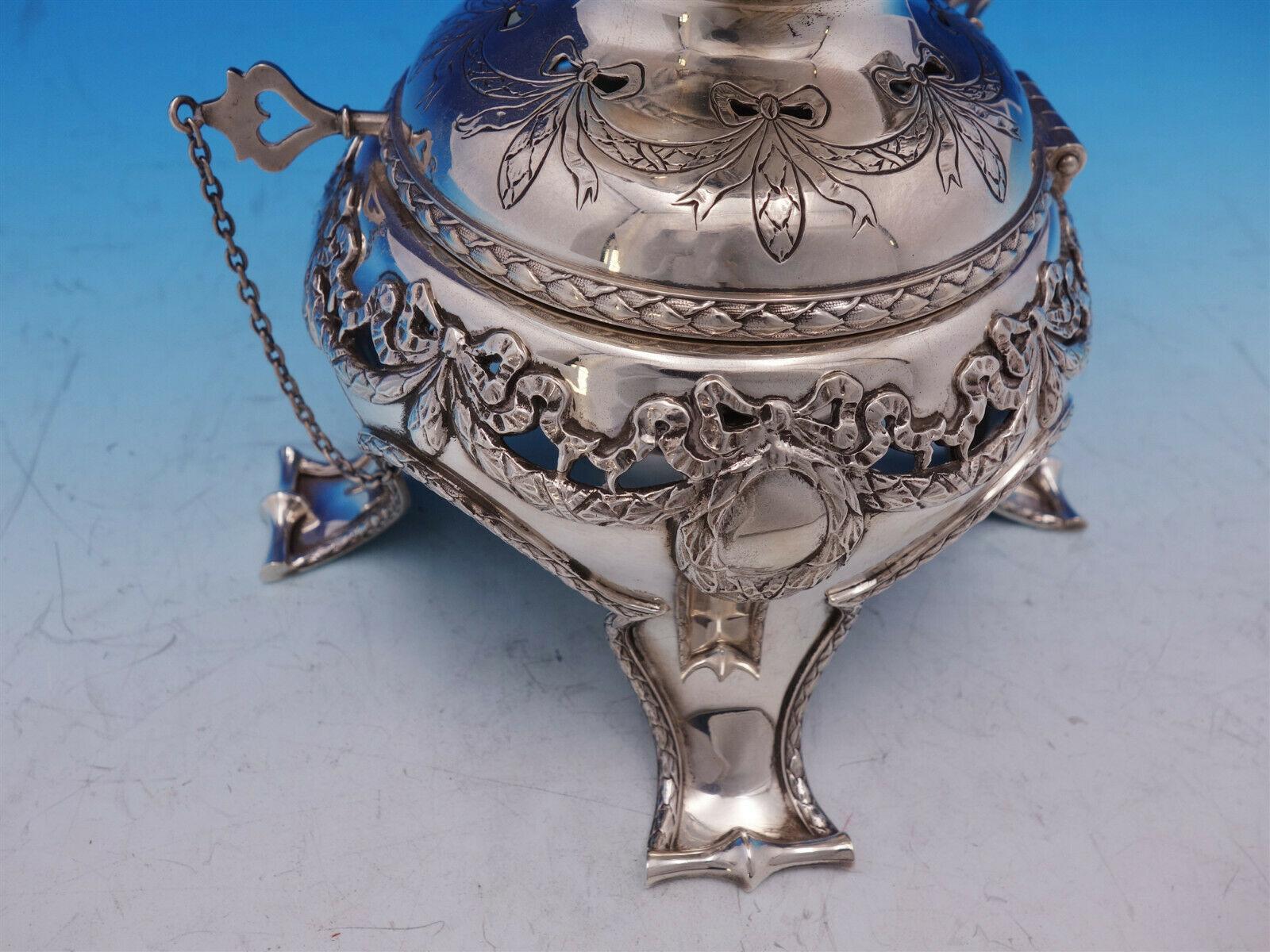 Louis XVI by Shreve Sterling Silver Tea Set with Tray & Kettle on Stand '#4576' 1