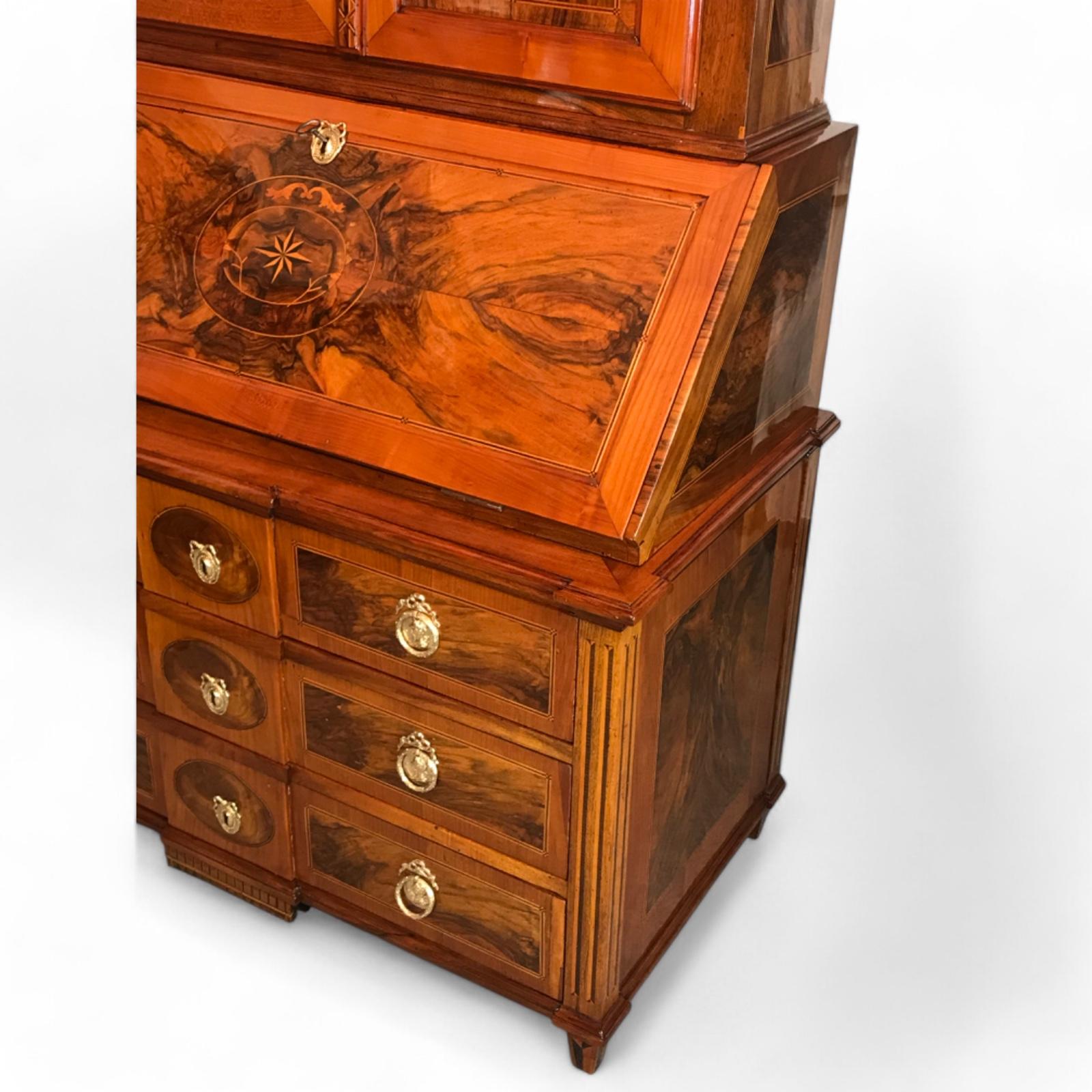 Cherry Louis XVI Cabinet with Secretaire, South Germany 1780 For Sale