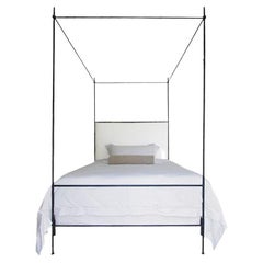Louis XVI. Baldachin-Bett mit gepolstertem Kopfteil, Queen