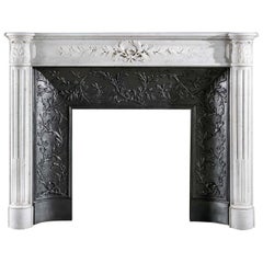 Louis XVI Carrara Marble Fireplace 