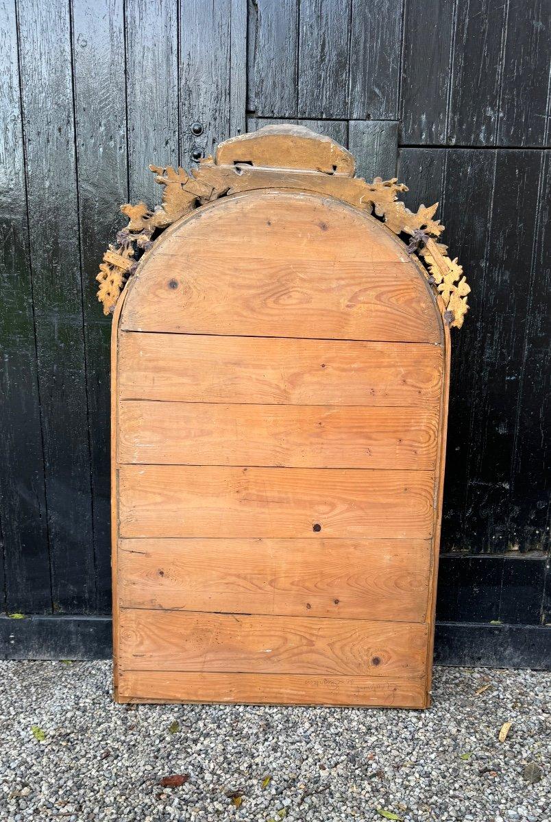 Verre Cheminée Louis XVI en bois sculpté et doré, 18ème siècle en vente