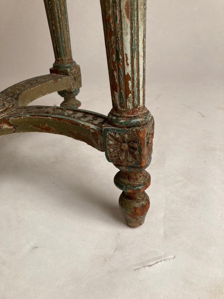Louis XVI Carved and Green Painted Adjustable Piano Stool 10