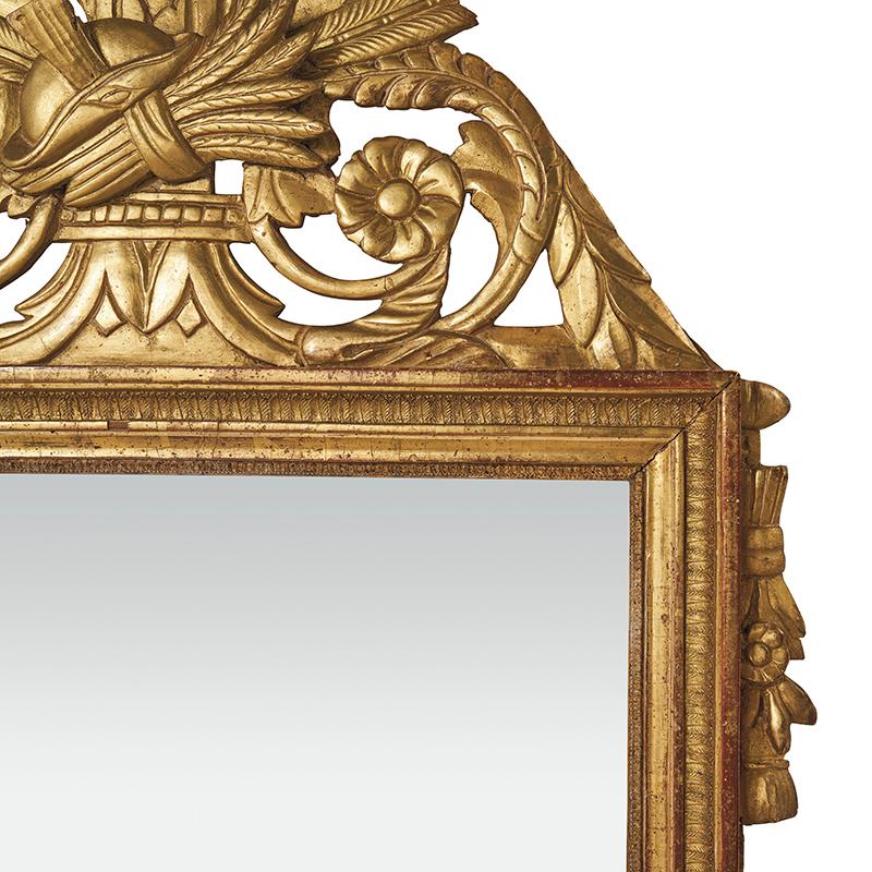 18th Century and Earlier Louis XVI Carved Gilded Mirror, circa 1770, France
