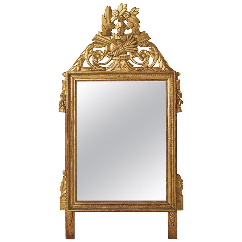 Louis XVI Carved Gilded Mirror, circa 1770, France