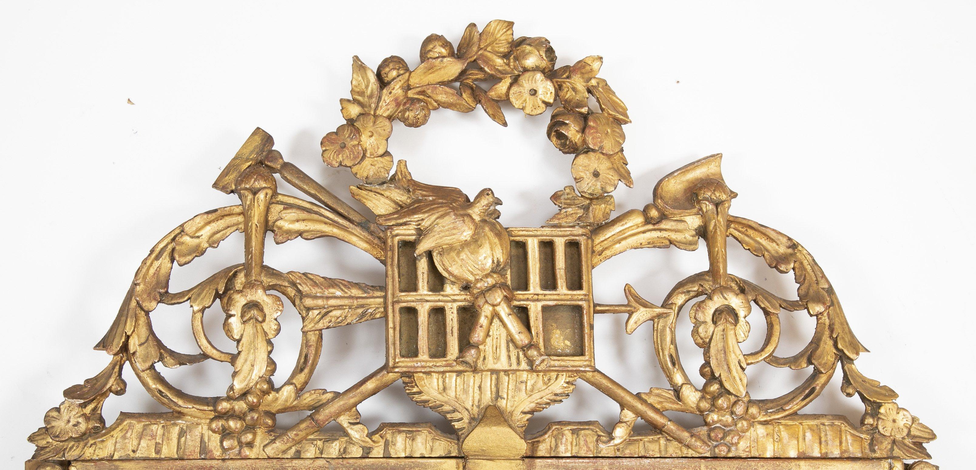 Late 18th Century Louis XVI Carved Gilt Mirror