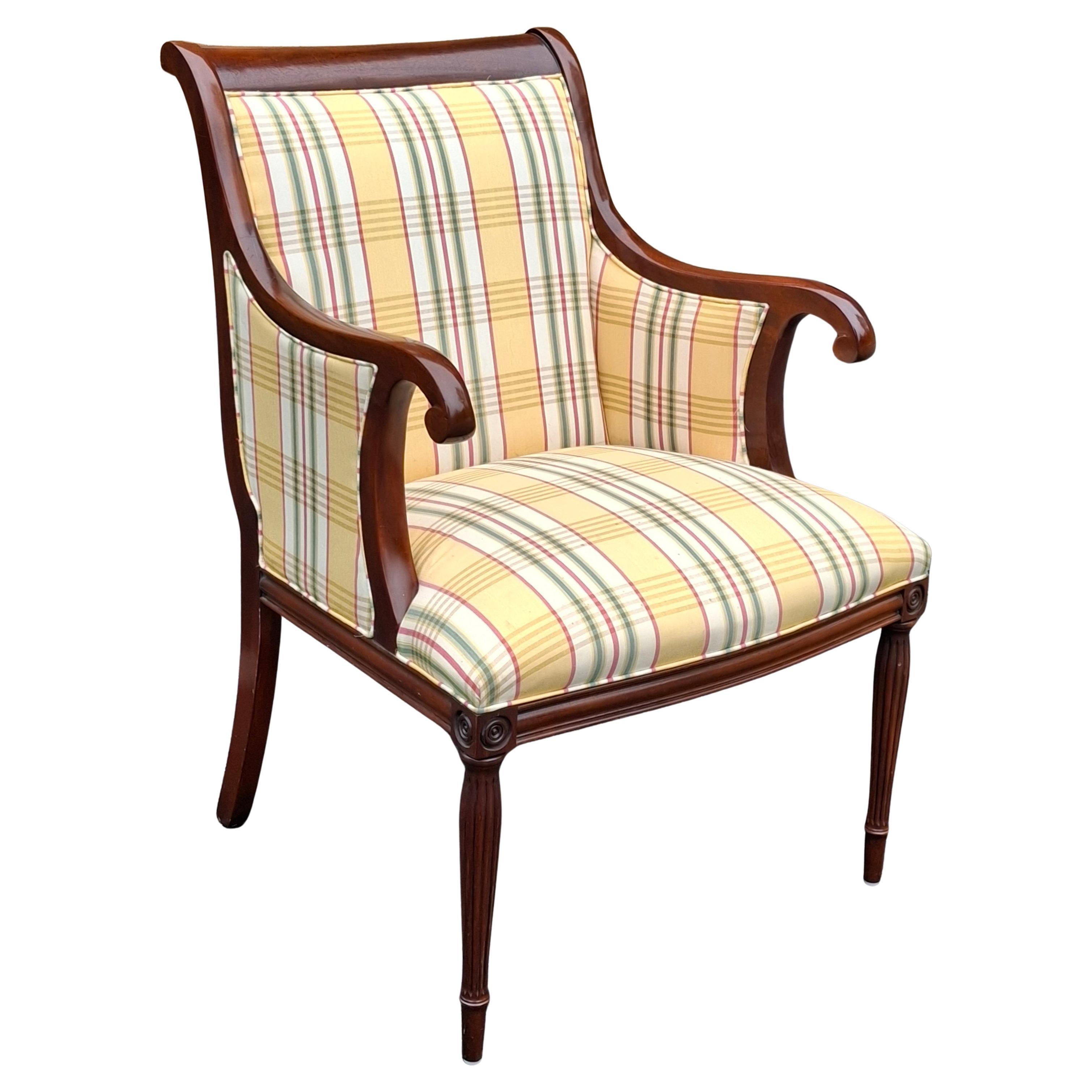 Louis XVI Carved Mahogany and Upholstered Fauteuil