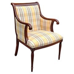 Louis XVI Carved Mahogany and Upholstered Fauteuil