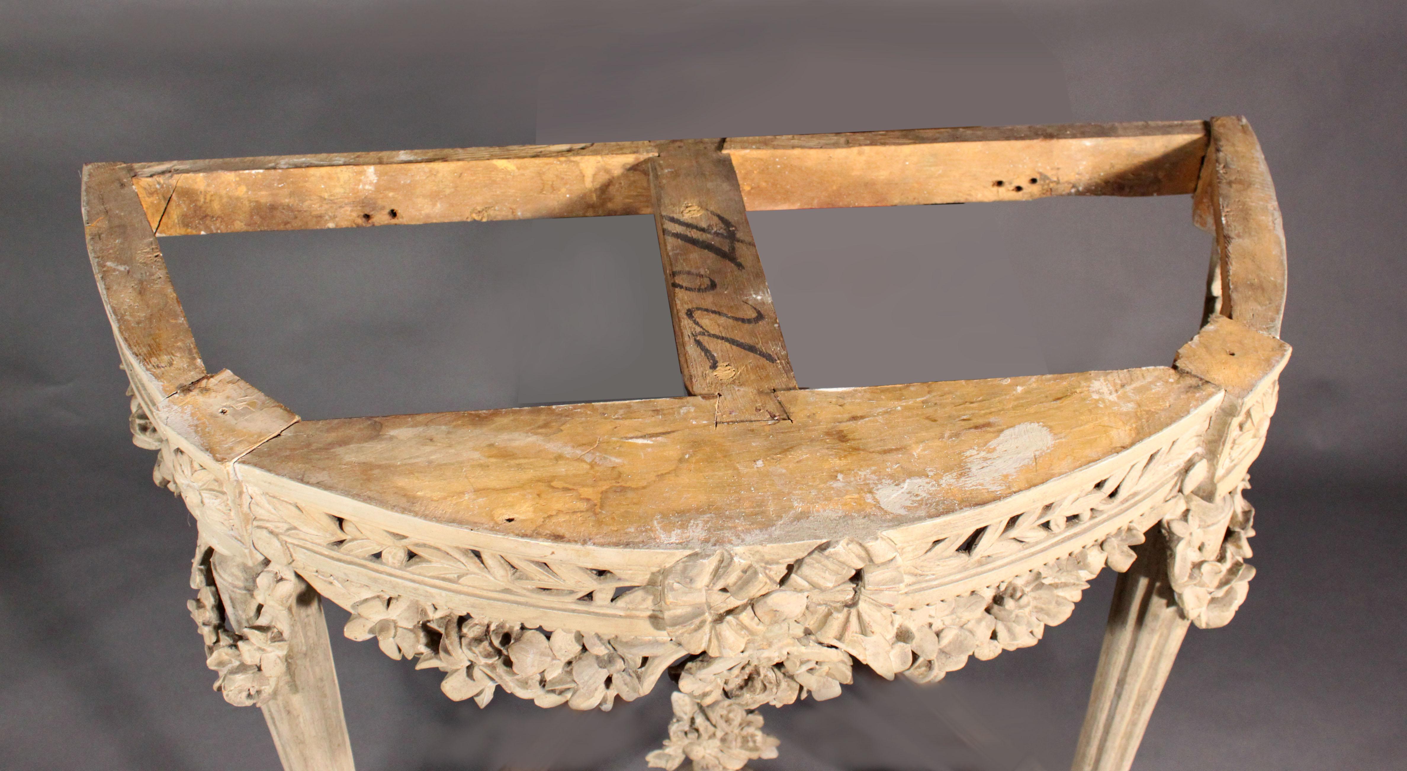 Louis XVI Carved Wood Console Table 1