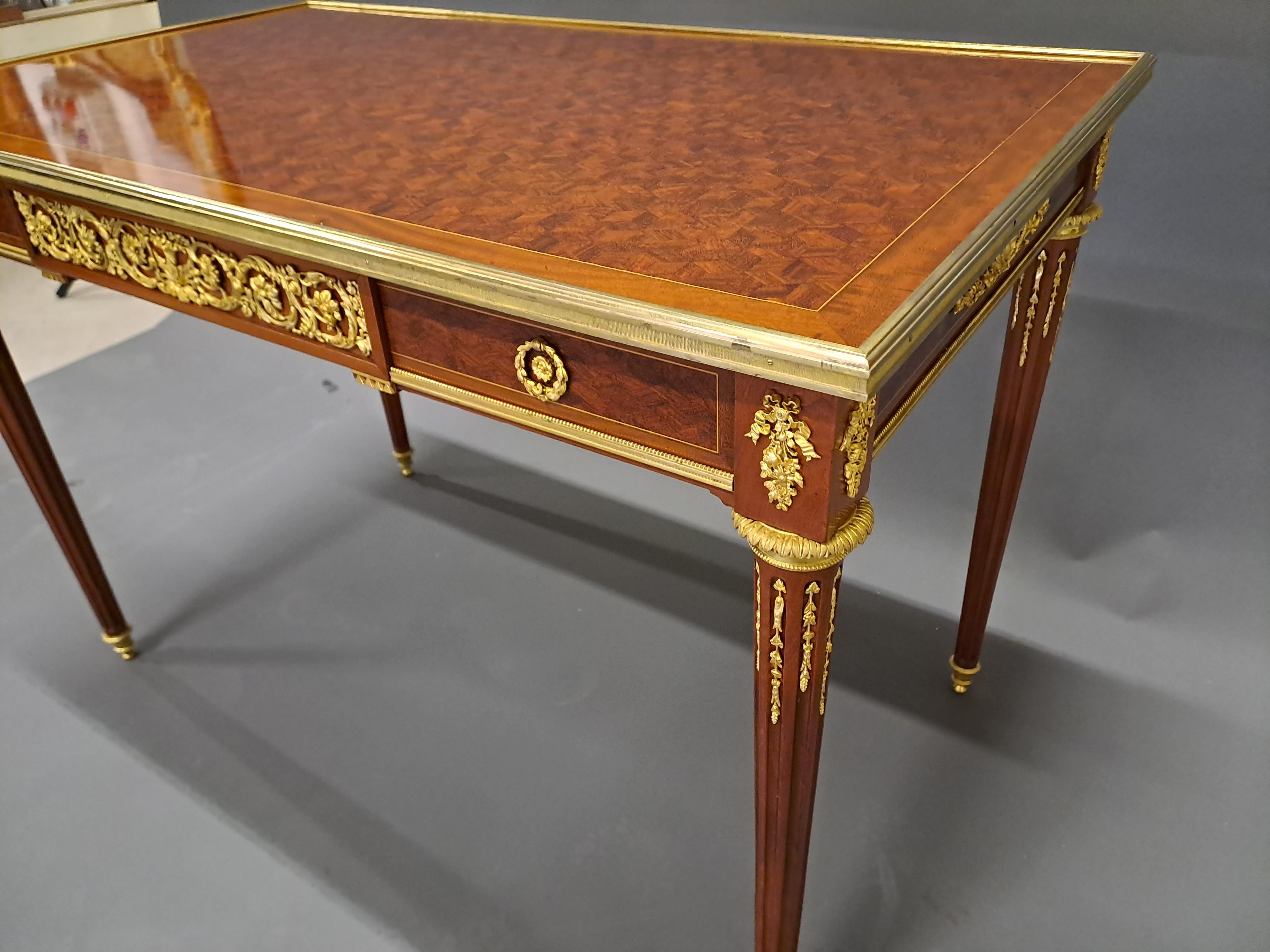 Louis XVI Center Table After Jean-henri Riesener For Sale 4