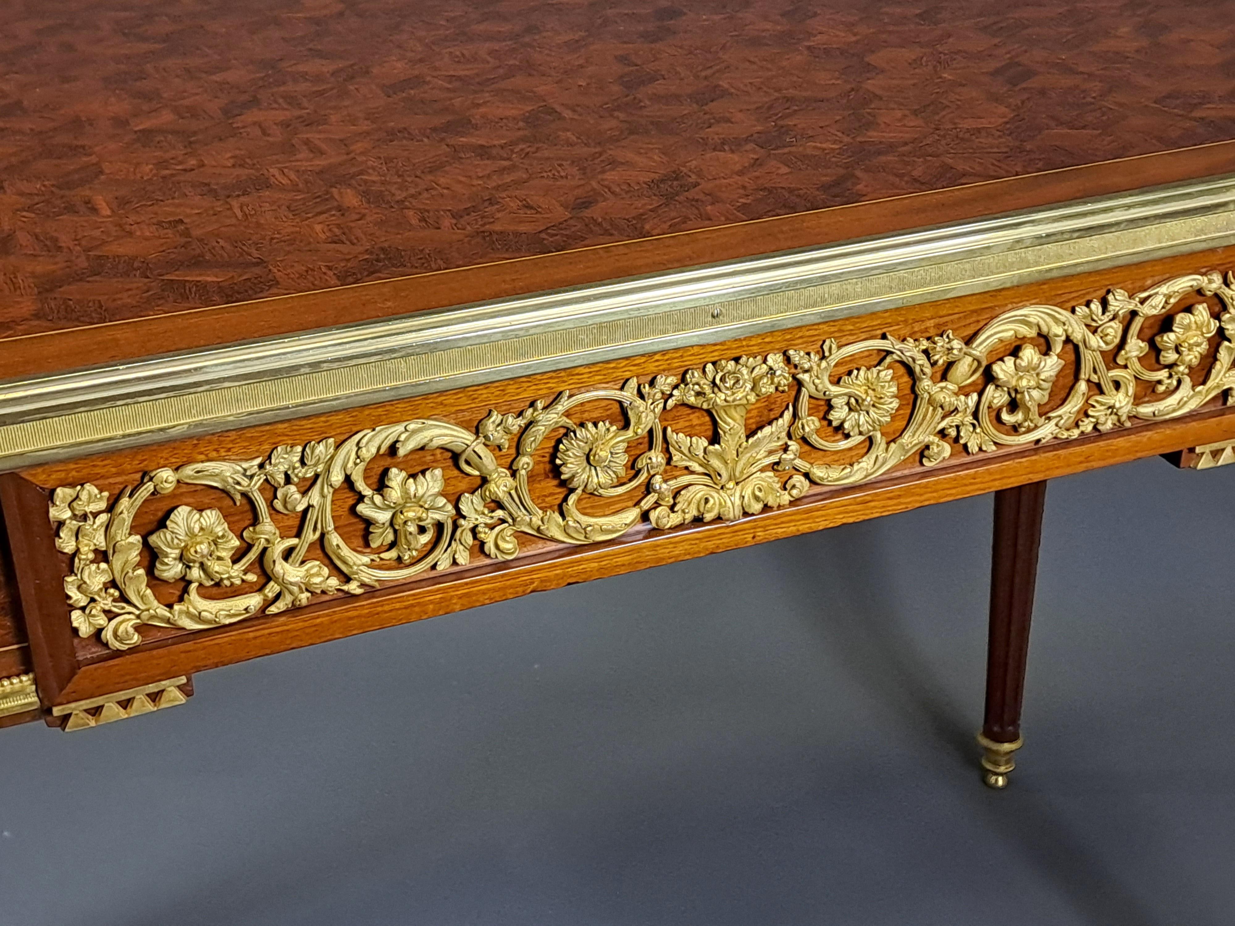 French Louis XVI Center Table After Jean-henri Riesener For Sale