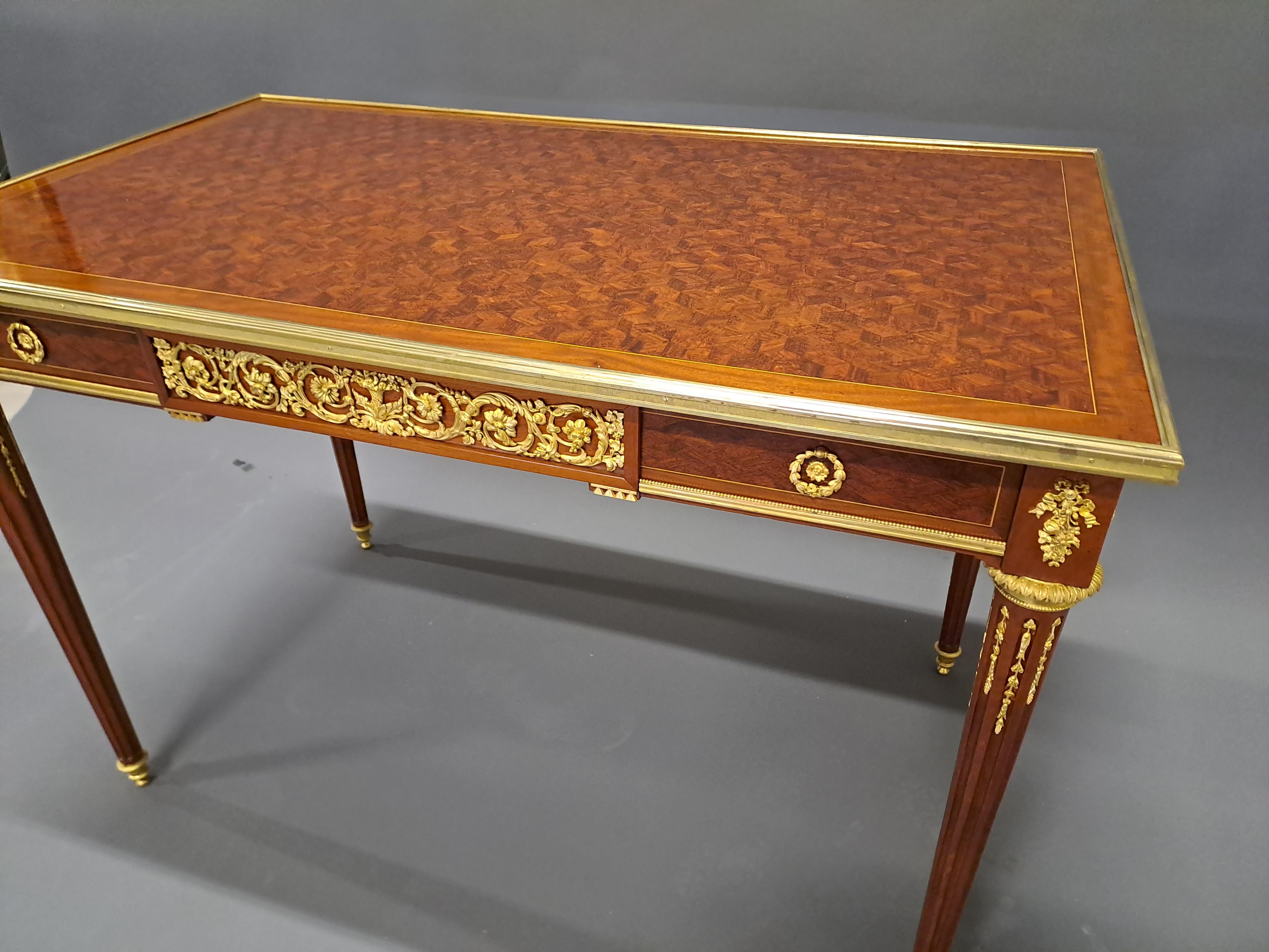 Louis XVI Center Table After Jean-henri Riesener For Sale 2