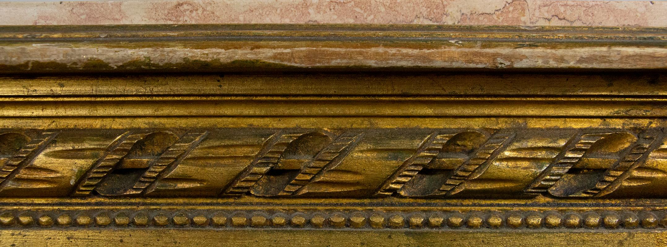 Französischer Louis XVI-Mitteltisch aus vergoldetem Holz und Marmor - 19. (Louis XVI.) im Angebot
