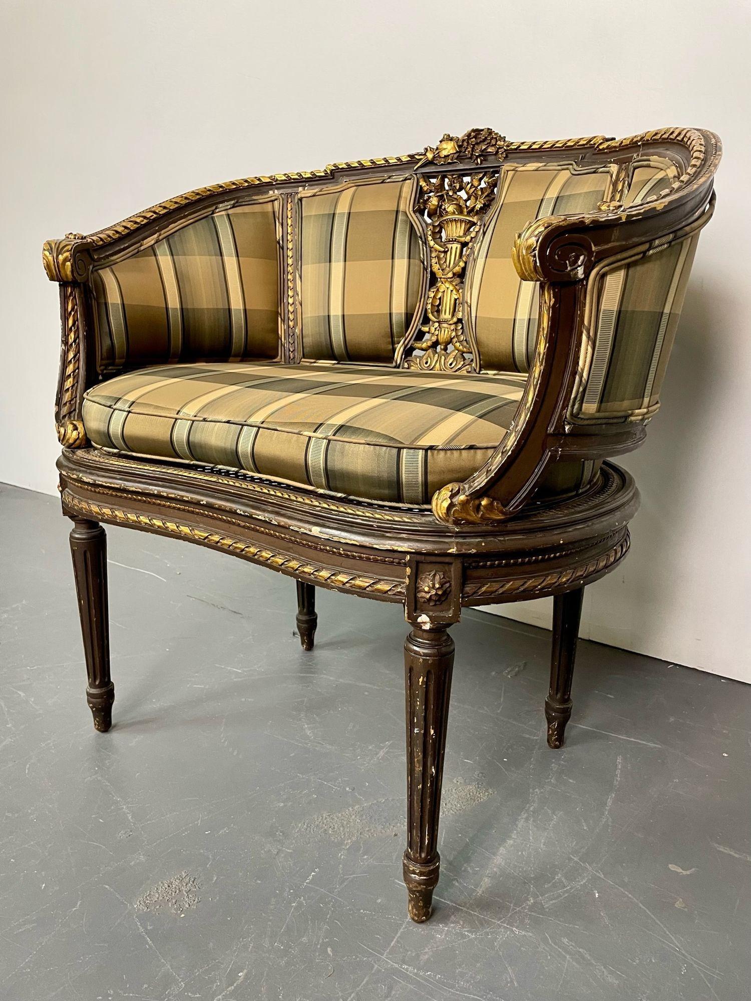 French Louis XVI Chair Signed Guillaume Grohe, Gilt, 19th Century