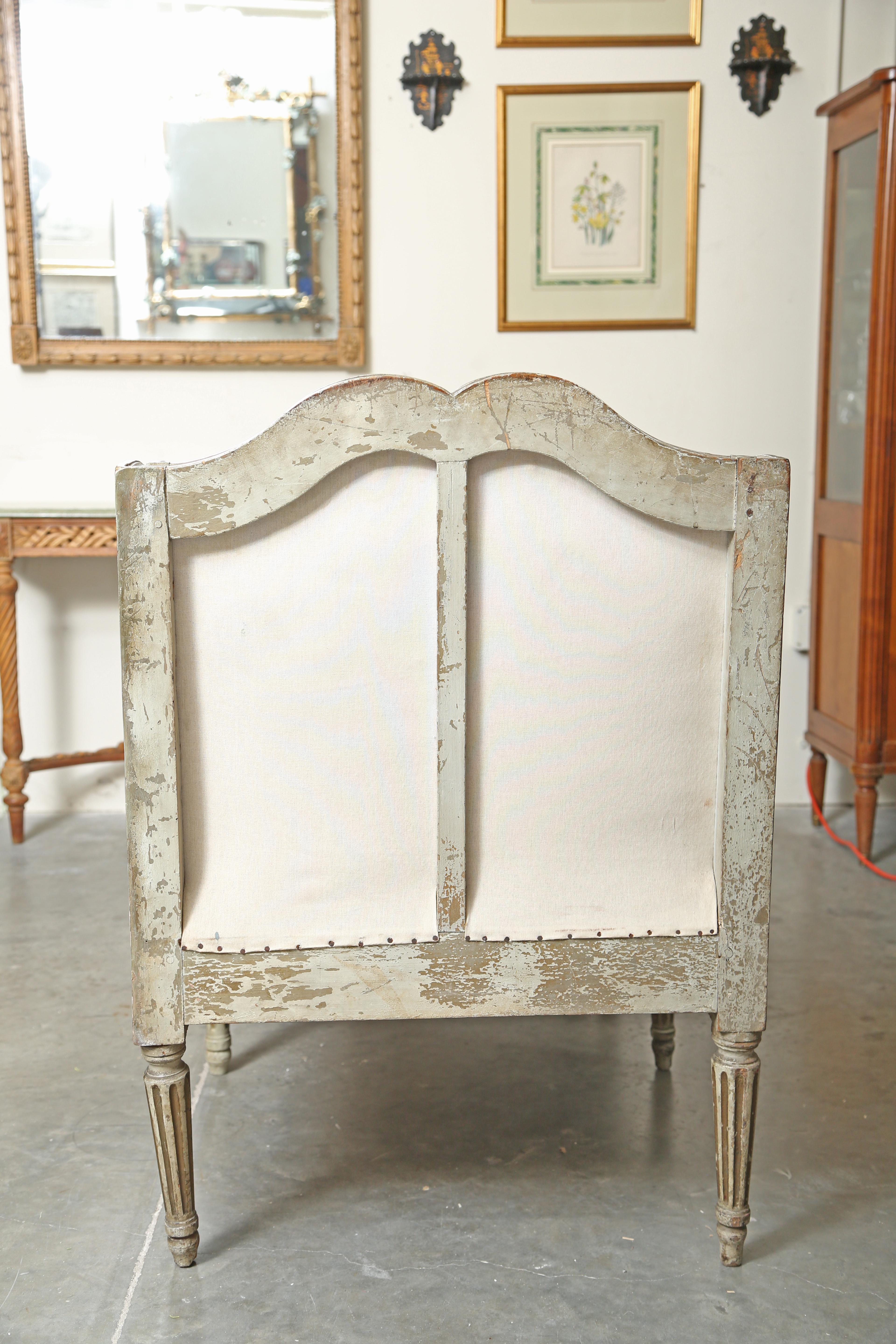 Hand-Crafted Chaise Longue in Original Paint, Louis XVI, France, c. 1800 For Sale