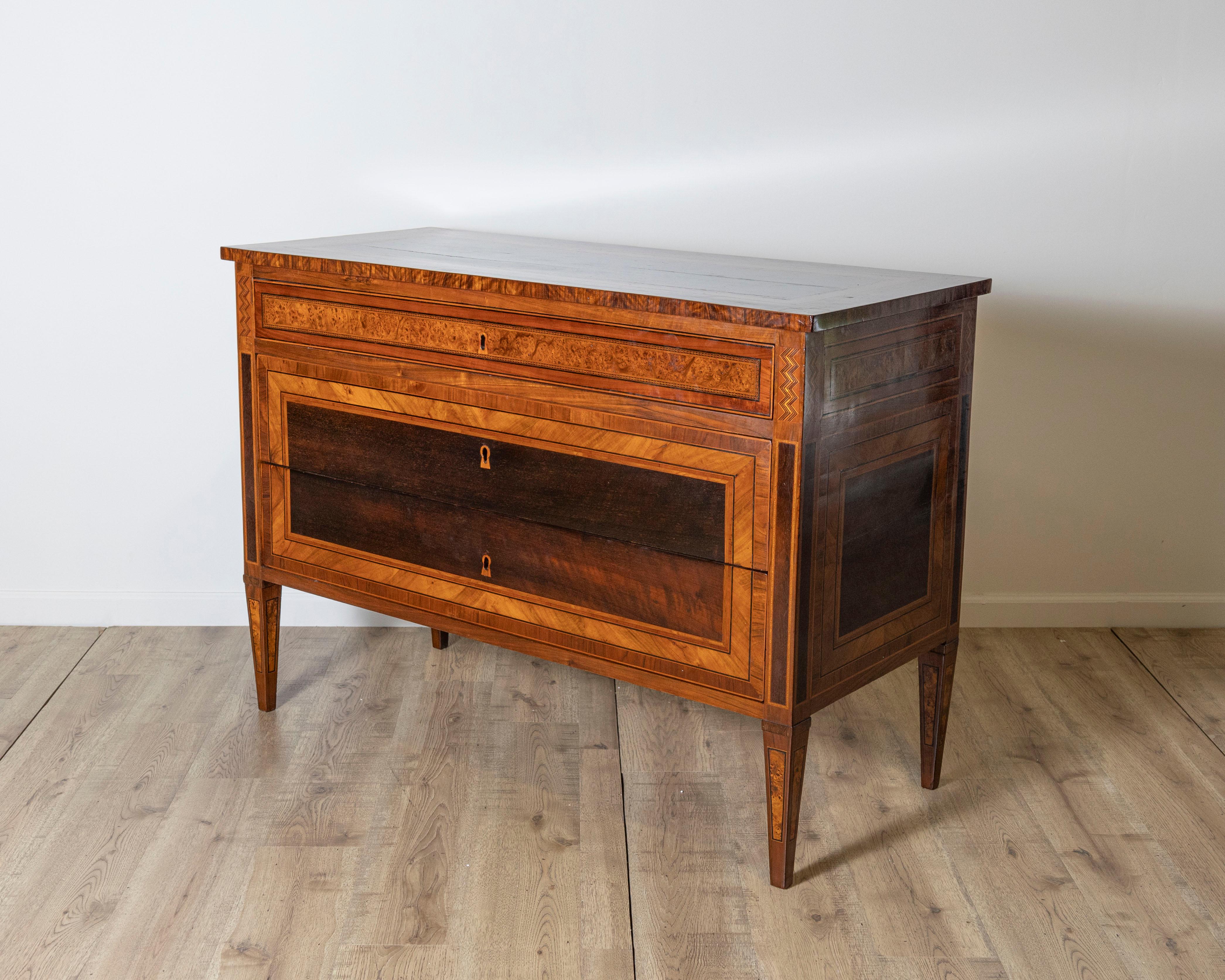 Italian Louis XVI chest of drawers from Bologna For Sale
