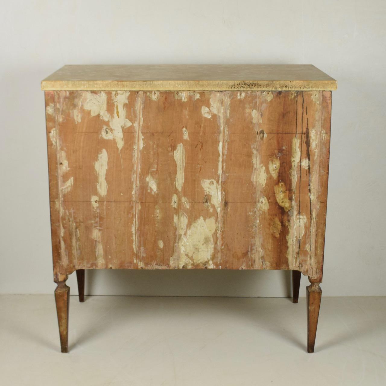 Louis XVI Chest of Drawers in Rosewood with Siena Yellow Marble For Sale 12