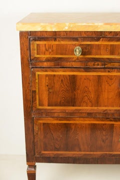 Louis XVI Chest of Drawers in Rosewood with Siena Yellow Marble